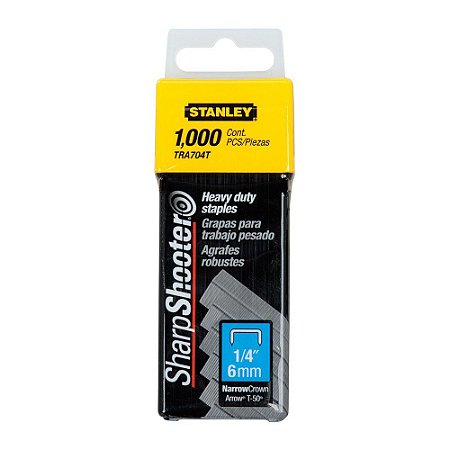 Grampo Grampeador STANLEY 704 p/ TR100 1/4" 100Pç TRA704T