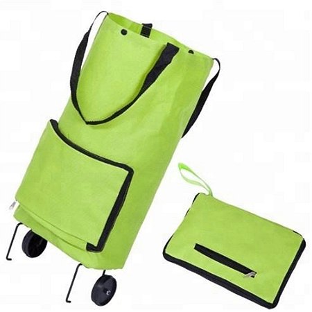 Sacola para Compras Carrinho Dobrável c/ Rodas GLOBALMIX GT083