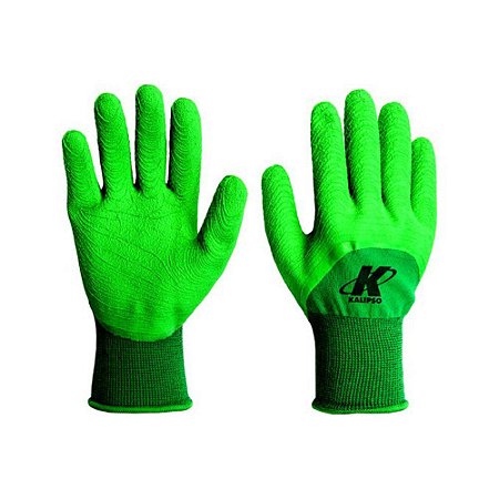 Luva Malha Verde Confortato Emborrachada M 12 Pares KALIPSO 02.02.3.2