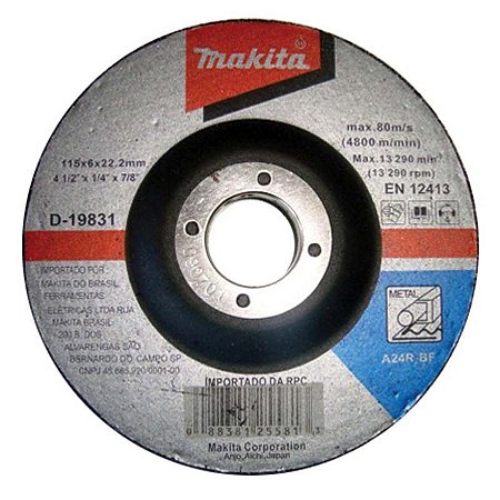 Disco Desbaste Ferro 7" x 1/4 x 2t x 7/8" MAKITA D-19853-5