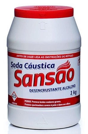 Soda Caustica em Escamas Pote 1Kg SANSÃO 2002