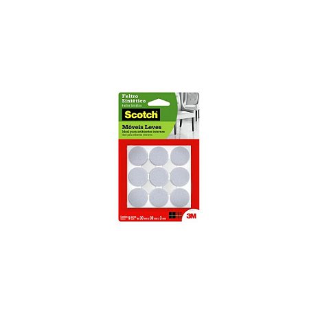 Feltro Auto-Adesivo 3M Branco Redondo G 9Pç FP-068 HB004262620