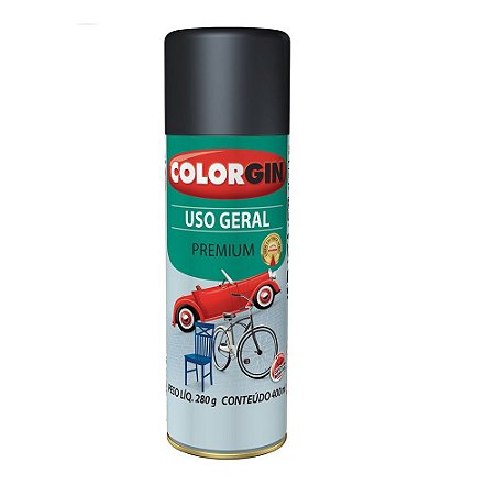 Tinta Spray COLORGIN Uso Geral Grafite Médio p/ Rodas 400ml 5503