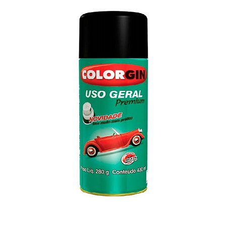Tinta Spray COLORGIN Uso Geral Preto 400ml 52001