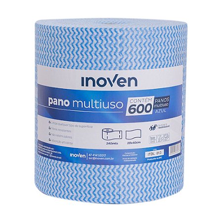 Pano Multiuso Azul c/ 600 Panos INOVEN