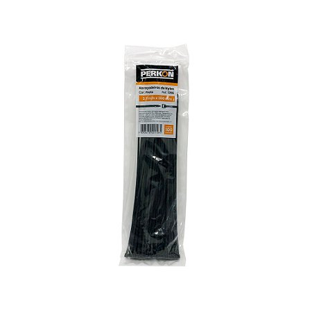 Abraçadeira Nylon PERKON Preta 3,5 X 300 100Peças