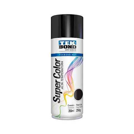 Spray Alta Temperatura Preto Brilhante 350ml TEKBOND 23251006900