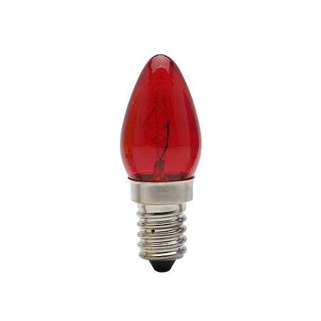 Lâmpada Chupeta 07Wx220V Vermelho BRASFORT E14 8505 -25peças