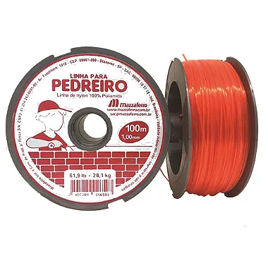 Linha Pedreiro Nylon 0,8MM x 100M Laranja MAZZAFERRO 19DP1LP80-Outlet