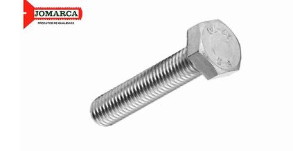 Parafuso Sextavado Rosca Inteira Zincado 3/8 x 2.1/2" JOMARCA 2185 - 100Pçs
