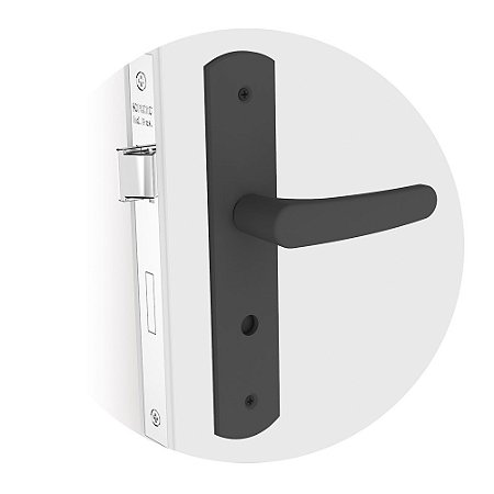 Fechadura Ipanema Reta ESP27 Banheiro 40x53 Preta SOPRANO 03022.0640.92