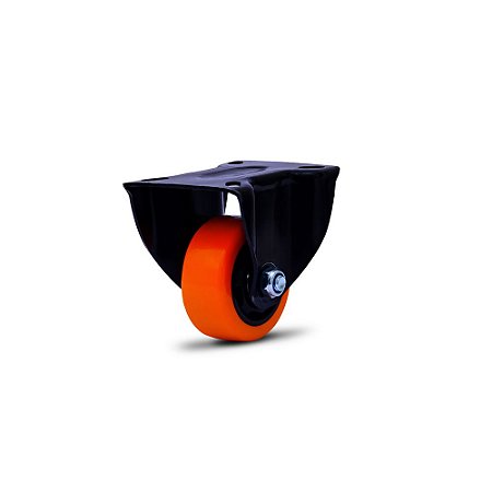 Rodízio Polietileno Base Fixo Sem Trava 75mm Laranja COLSON 43070620000500006240
