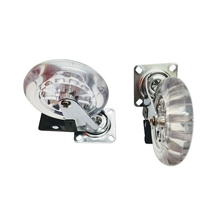 Rodizio Gel (Silicone) Chapa Reta Giratoria C/Trava 100mm JOMARCA 2184