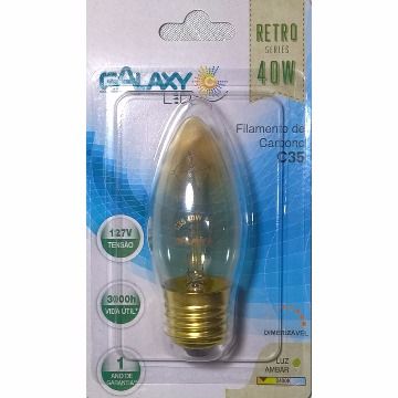 Lampada Filamento Carbono 40w 2400k C53 127v GALAXY 5024