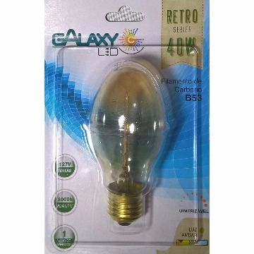 Lampada Filamento Carbono 40w 2400k B53 127v GALAXY 5023