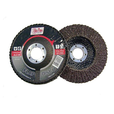 Disco Flap 4.1/2" Grão 36 Oxido Alumínio Hobby DISFLEX 09.005 10 Peças