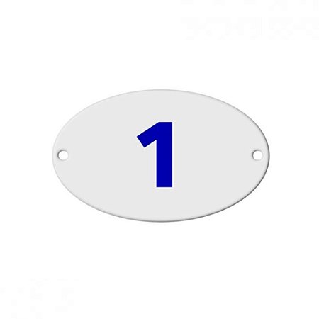 Numero Oval "1" Chapa Esmaltado CAIADO Kit c/10Pçs
