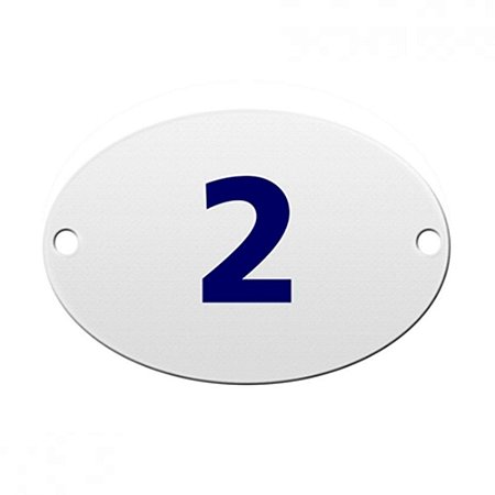 Numero Oval "2" Chapa Esmaltado CAIADO Kit c/10Pçs