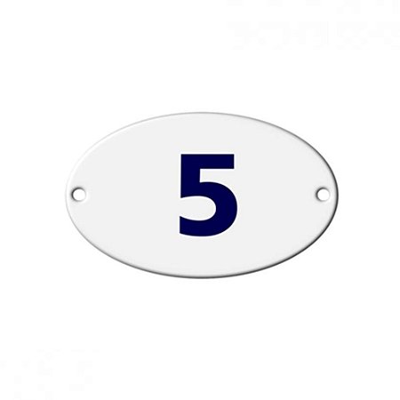 Numero Oval "5" Chapa Esmaltado CAIADO Kit c/10Pçs