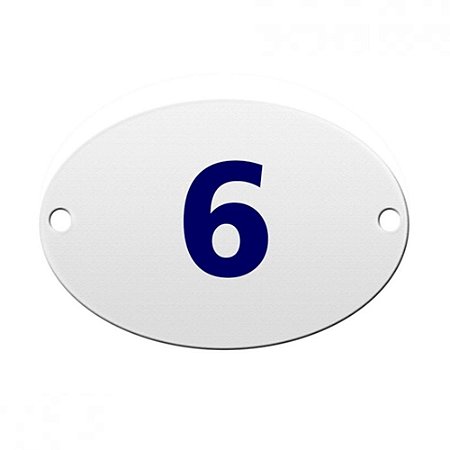 Numero Oval "6/9" Chapa Esmaltado CAIADO Kit c/10Pçs