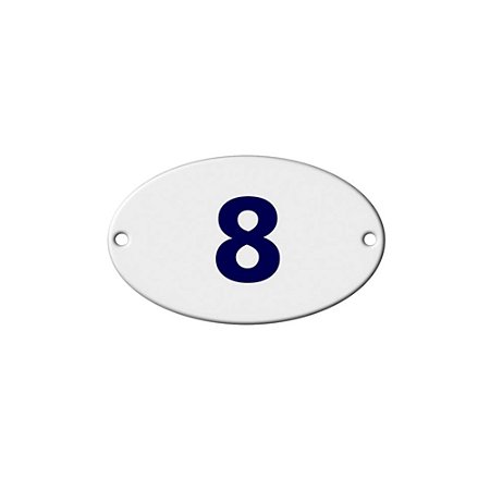 Numero Oval "8" Chapa Esmaltado CAIADO Kit c/10Pçs