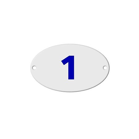 Numero Oval "1" PVC CAIADO Kit c/25Pçs