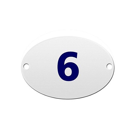 Numero Oval "6/9" PVC CAIADO Kit c/25Pçs