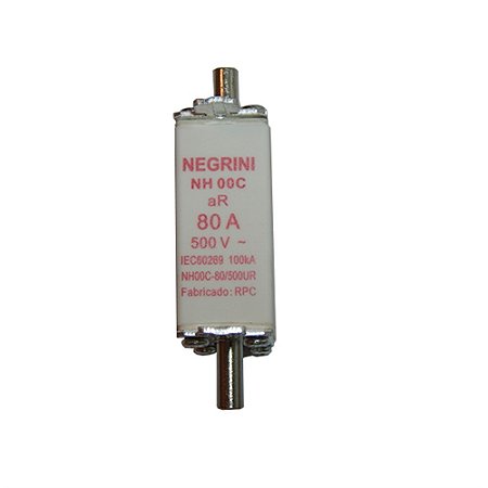 Fusível NH Ultra Rápido (aR)  00C/80A 500 V~ NEGRINI NH-00C-80/500UR