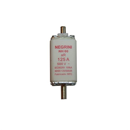Fusível NH Ultra Rápido (aR) 00/125A 500 V~ NEGRINI NH-00-125/500UR