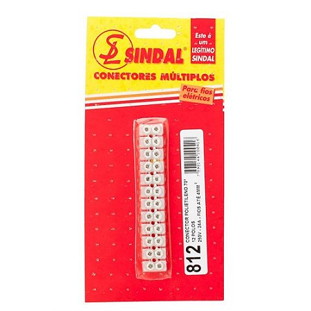 Conector Barra Polietileno 12 polos 4/812 Cartelado SINDAL SKI.0812.PE.B