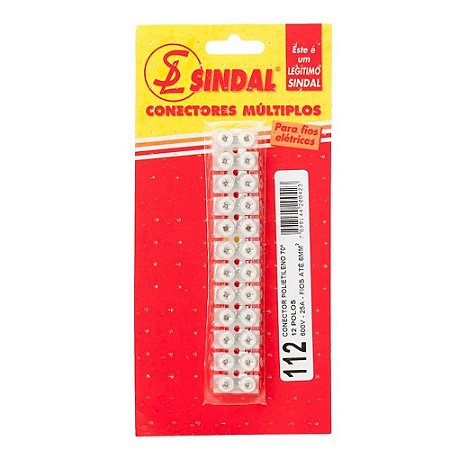 Conector Barra Polietileno 12 polos 6/112 Cartelado SINDAL SKI.0112.PE.B