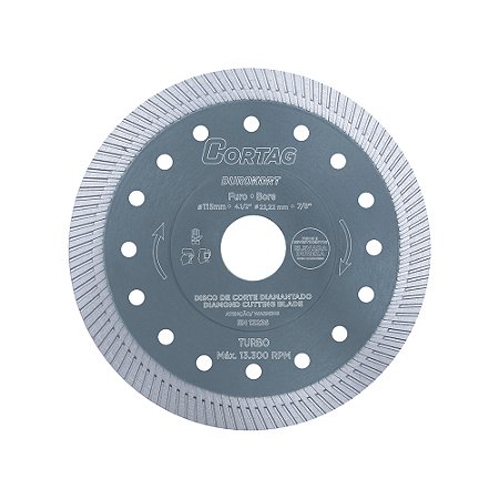 Disco Diamantado Durokort 115 mm Turbo Mesh Seco CORTAG 60349