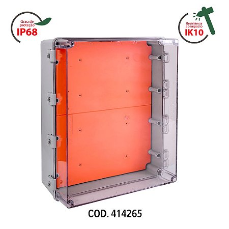 Quadro Comando Completo IP68 500x400x200-Tampa Transparente ROHDBOX 888270