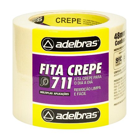 Fita Mask Crepe 711 48mm x 40m ADELBRAS 1624000007 2 Rolos