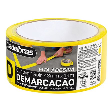 Fita Adesiva Demarcação de Solo 910 48mmx14mt Amarela ADELBRAS 803050004
