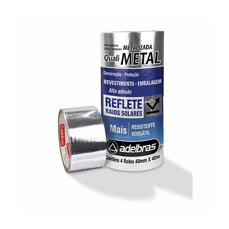 Fita para Embalagem Qualitape 520 48mmx40mt Metalizada ADELBRAS 811000029 5Rolos