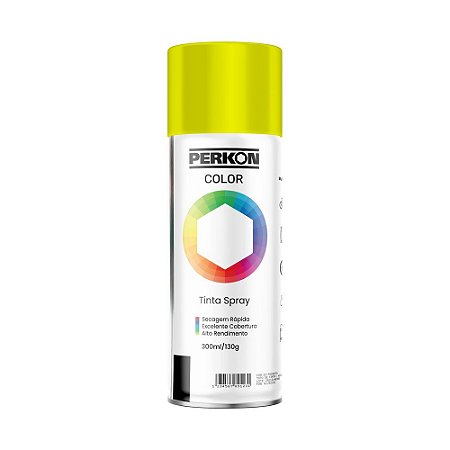 Tinta Spray Luminosa Amarelo 300ml  PERKON 7173