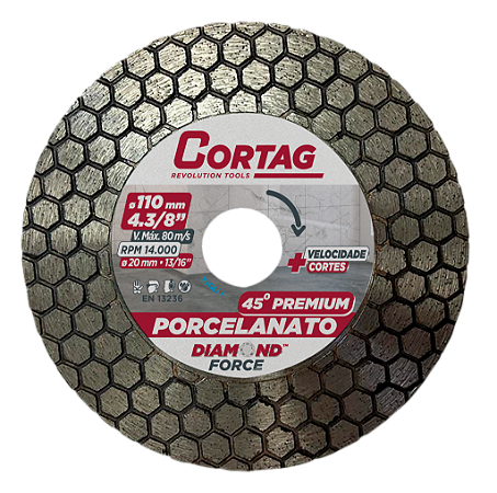 Disco Diamantados Para Chanfro 45° Premium 110mm CORTAG 62794