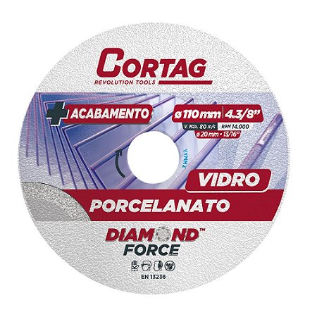 Disco Diamantado Porcelanato Vidro 110mm CORTAG 62796