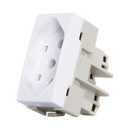 Módulo Tomada Sleek 2 Polos+Terra 10A Branco MARGIRIUS 16049 2Pçs
