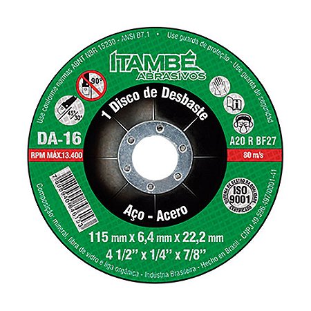 Disco de Desbaste 4.1/2x1/4x7/8" ITAMBE