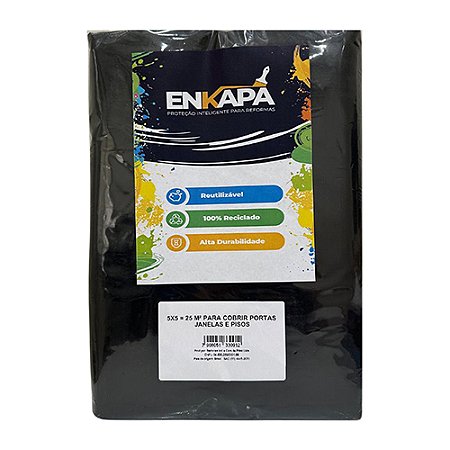 Lona Plástica 6x5mt Preta ENKAPA