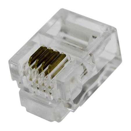 Conector Modular RJ11 para Telefonia - Kit com 100 Peças
