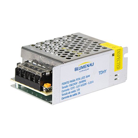 Fonte para Fita LED 36W 12V/3A Bivolt - Blumenau