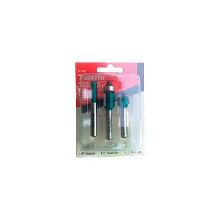 Fresa para Tupia MAKITA 1/4" – Kit com 3 Peças D-16461