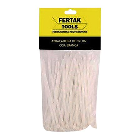Abraçadeira Nylon FERTAK 2,5X200mm Branca c/100 peças