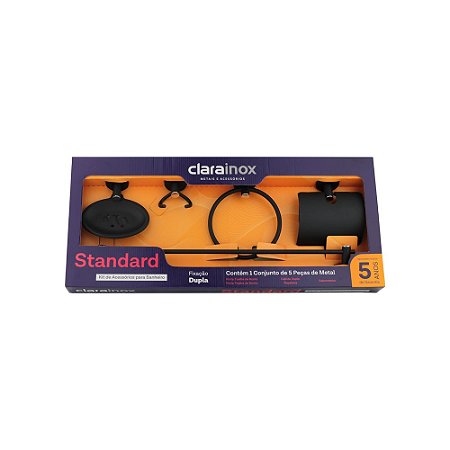 Kit de Acessórios p/ WC CLARAINOX 13049 Preto