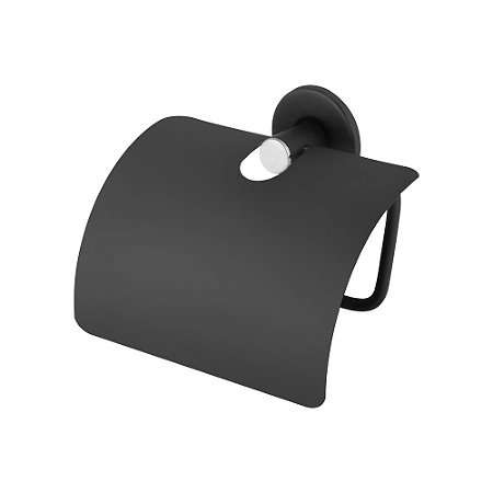 Papeleira em Aço com Tampa Preto CLARAINOX – Ref. 13059