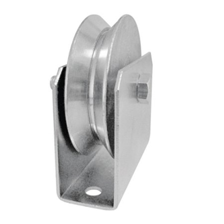 Roldana Zincada “V” DETONI Eixo Furado 2" com Suporte 1171001 2 Peças