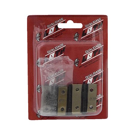 Dobradiça REAL 3516 1.1/2" Ferro Latonado Oxidado (FLO) – Blister c/ 3 Peças